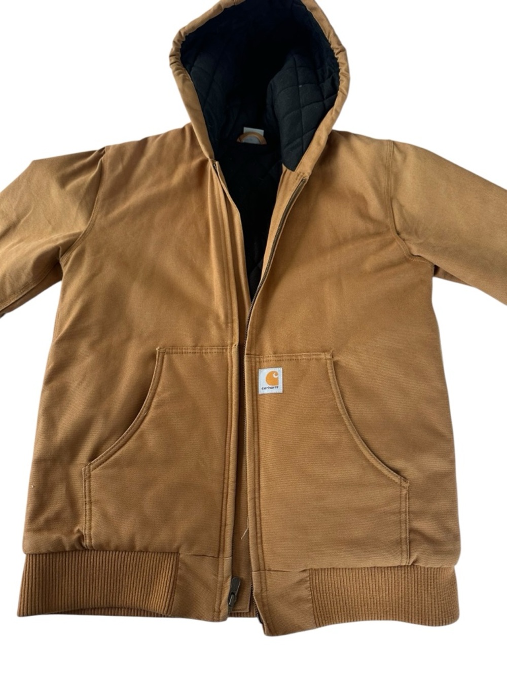 Carhartt Brown Hooded Utility Jacket with Black Lining
